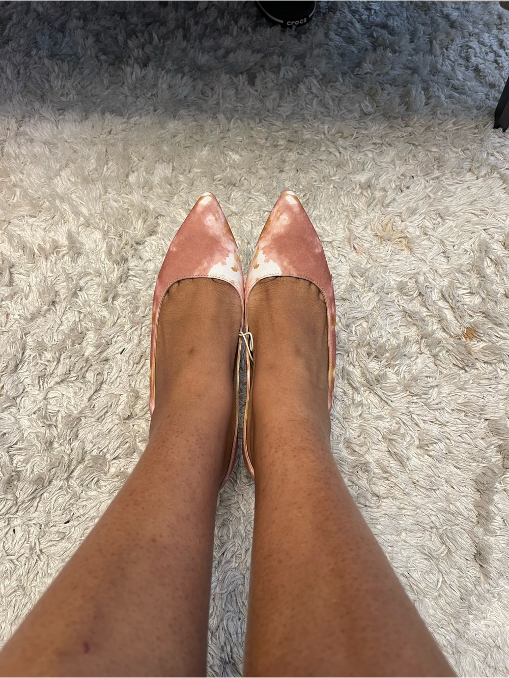 Ann Taylor Pink Watercolor Pointed Toe Slingbacks Low Heels